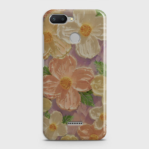 Xiaomi Redmi 6 Cover - Floral Series - Design 11 - White & Green - Matte Finish - Snap On Hard Case with LifeTime Colors Guarantee