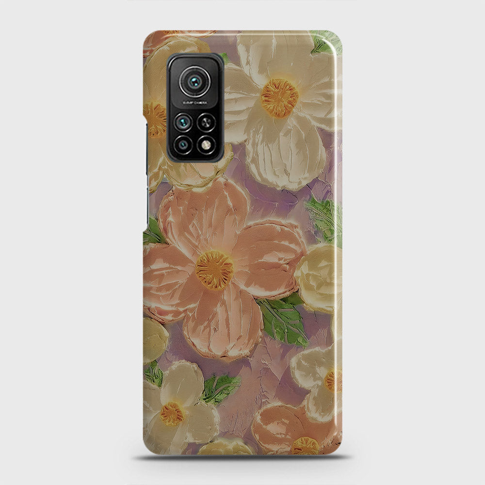 Xiaomi Mi 10T Cover - Floral Series - Design 11 - White & Green - Matte Finish - Snap On Hard Case with LifeTime Colors Guarantee