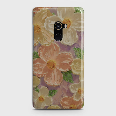 Xiaomi Mi Mix 2 Cover - Floral Series - Design 11 - White & Green - Matte Finish - Snap On Hard Case with LifeTime Colors Guarantee