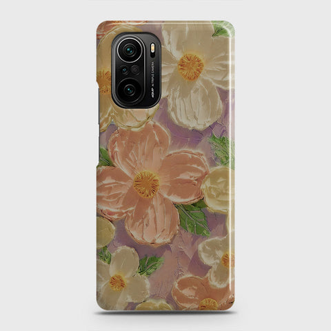 Xiaomi Redmi K40 Pro Cover - Floral Series - Design 11 - White & Green - Matte Finish - Snap On Hard Case with LifeTime Colors Guarantee