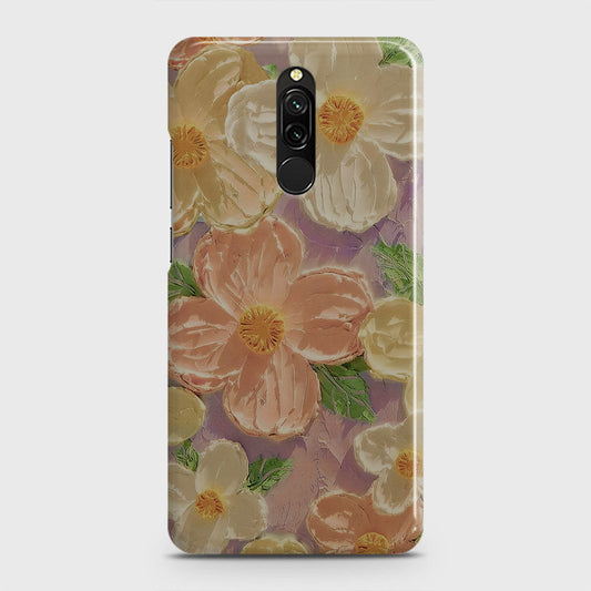 Xiaomi Redmi 8 Cover - Floral Series - Design 11 - White & Green - Matte Finish - Snap On Hard Case with LifeTime Colors Guarantee