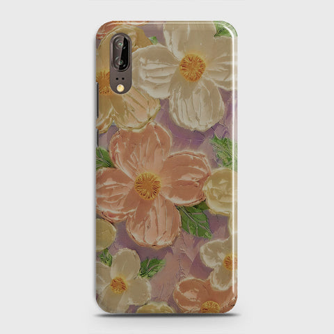 Huawei P20 Cover - Floral Series - Design 11 - White & Green - Matte Finish - Snap On Hard Case with LifeTime Colors Guarantee