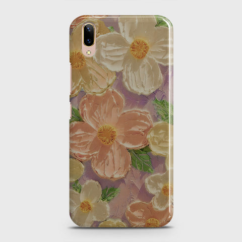 Vivo V11 Pro Cover - Floral Series - Design 11 - White & Green - Matte Finish - Snap On Hard Case with LifeTime Colors Guarantee