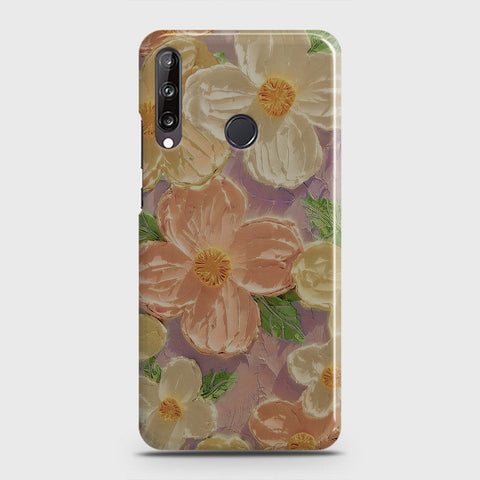 Huawei Y7p  Cover - Floral Series - Design 11 - White & Green - Matte Finish - Snap On Hard Case with LifeTime Colors Guarantee