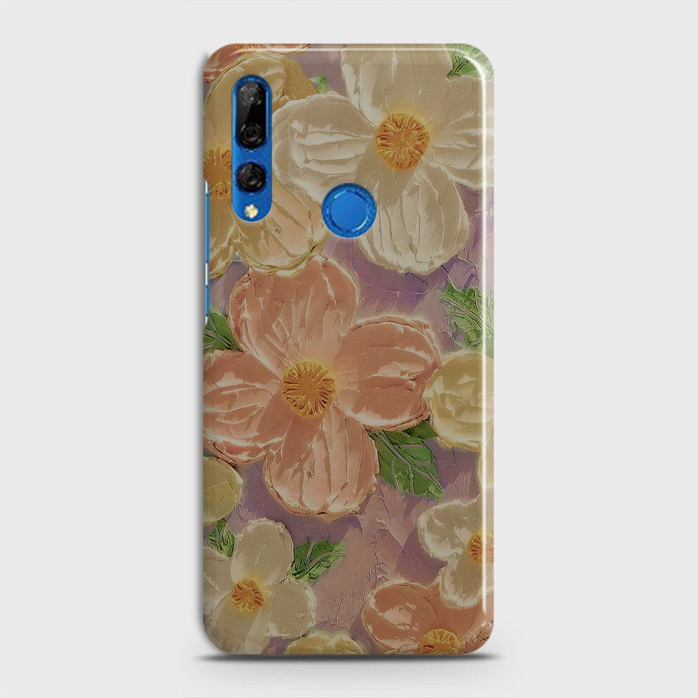 Huawei Y9 Prime 2019 Cover - Floral Series - Design 11 - White & Green - Matte Finish - Snap On Hard Case with LifeTime Colors Guarantee