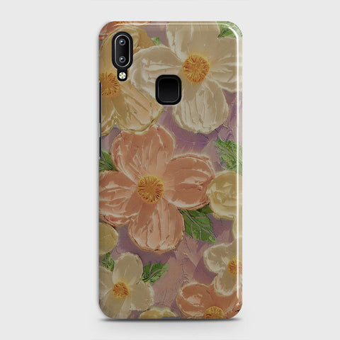 Vivo Y95 Cover - Floral Series - Design 11 - White & Green - Matte Finish - Snap On Hard Case with LifeTime Colors Guarantee