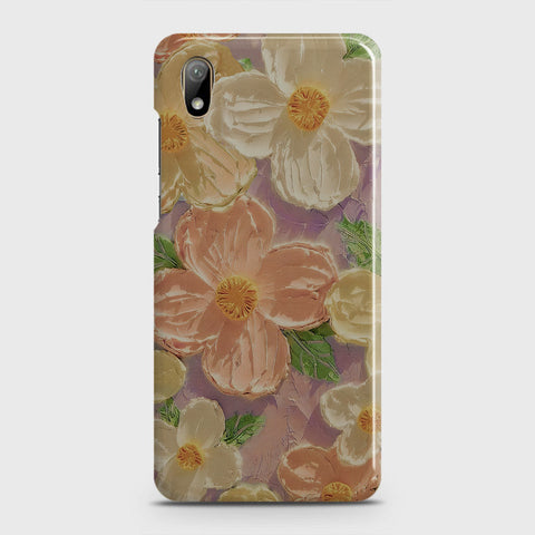 Huawei Y5 2019 Cover - Floral Series - Design 11 - White & Green - Matte Finish - Snap On Hard Case with LifeTime Colors Guarantee