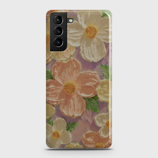 Samsung Galaxy S21 5G Cover - Floral Series - Design 11 - White & Green - Matte Finish - Snap On Hard Case with LifeTime Colors Guarantee