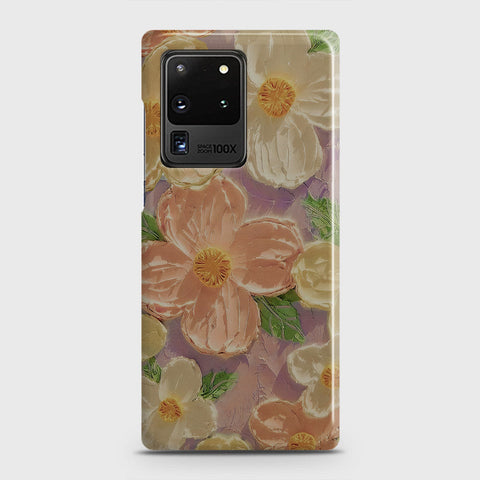 Samsung Galaxy S20 Ultra Cover - Floral Series - Design 11 - White & Green - Matte Finish - Snap On Hard Case with LifeTime Colors Guarantee