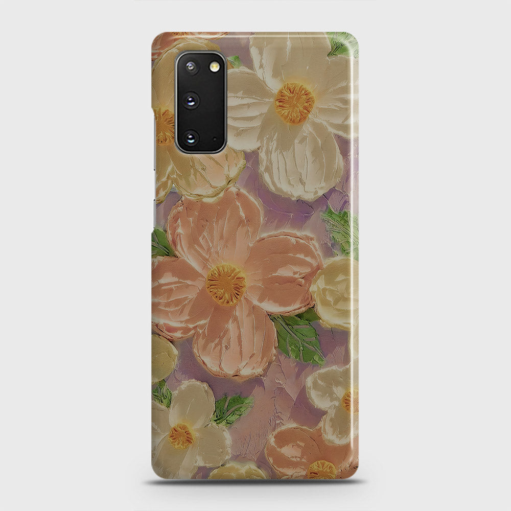 Samsung Galaxy S20 Cover - Floral Series - Design 11 - White & Green - Matte Finish - Snap On Hard Case with LifeTime Colors Guarantee