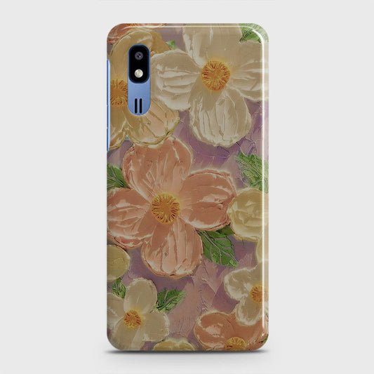 Samsung Galaxy A2 Core Cover - Floral Series - Design 11 - White & Green - Matte Finish - Snap On Hard Case with LifeTime Colors Guarantee