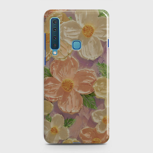 Samsung Galaxy A9 2018 Cover - Floral Series - Design 11 - White & Green - Matte Finish - Snap On Hard Case with LifeTime Colors Guarantee