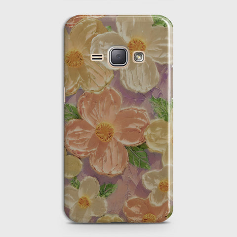 Samsung Galaxy J1 2016 / J120 Cover - Floral Series - Design 11 - White & Green - Matte Finish - Snap On Hard Case with LifeTime Colors Guarantee