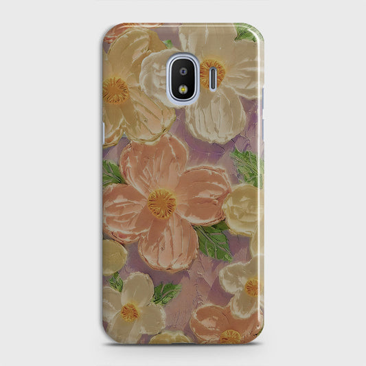 Samsung Galaxy J4 2018 Cover - Floral Series - Design 11 - White & Green - Matte Finish - Snap On Hard Case with LifeTime Colors Guarantee