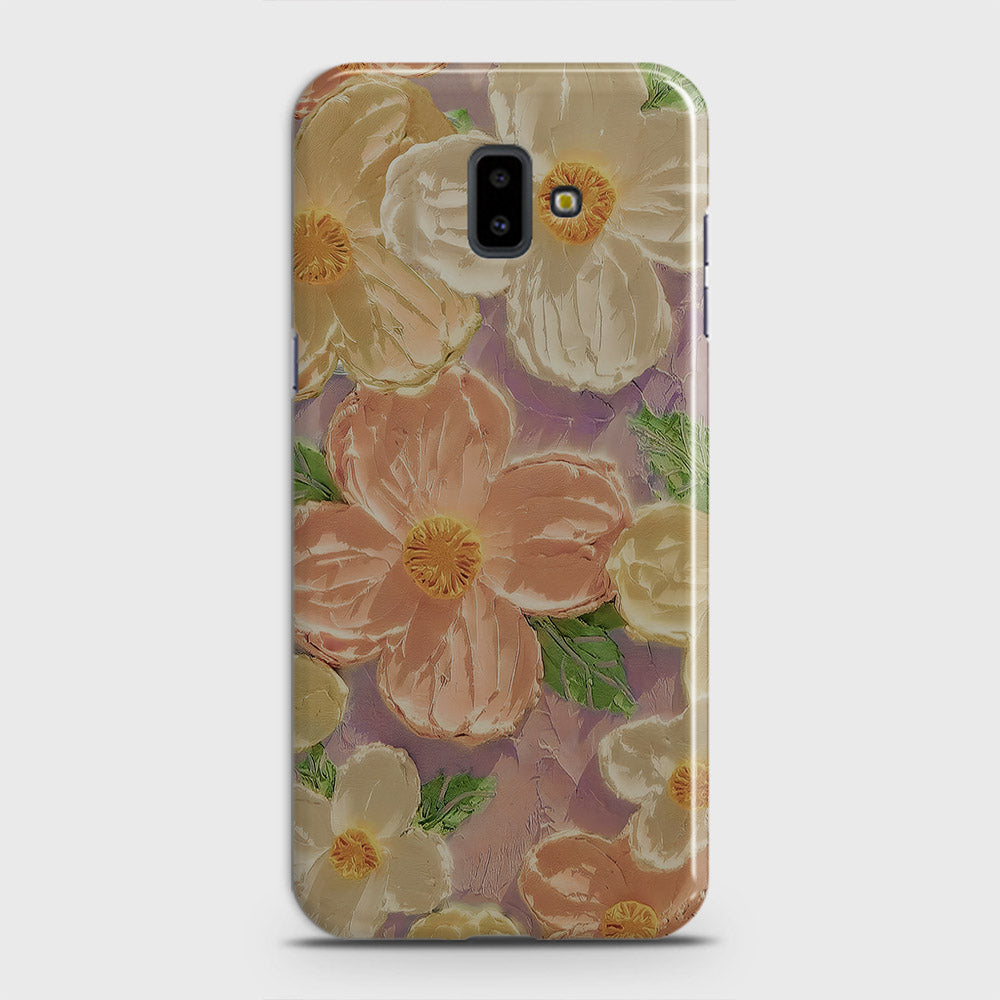 Samsung Galaxy J6 Plus 2018 Cover - Floral Series - Design 11 - White & Green - Matte Finish - Snap On Hard Case with LifeTime Colors Guarantee