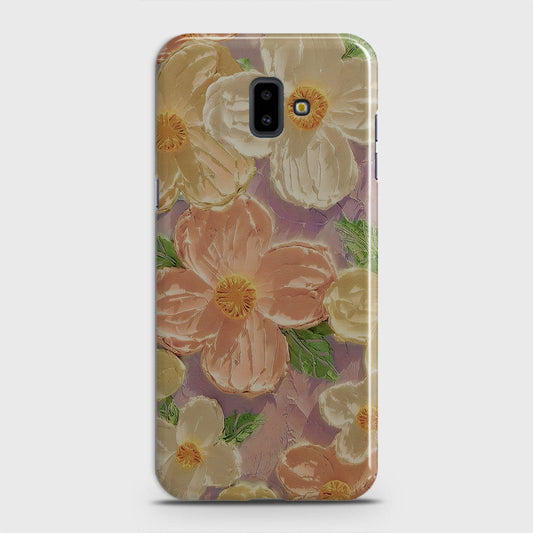 Samsung Galaxy J6 Plus 2018 Cover - Floral Series - Design 11 - White & Green - Matte Finish - Snap On Hard Case with LifeTime Colors Guarantee