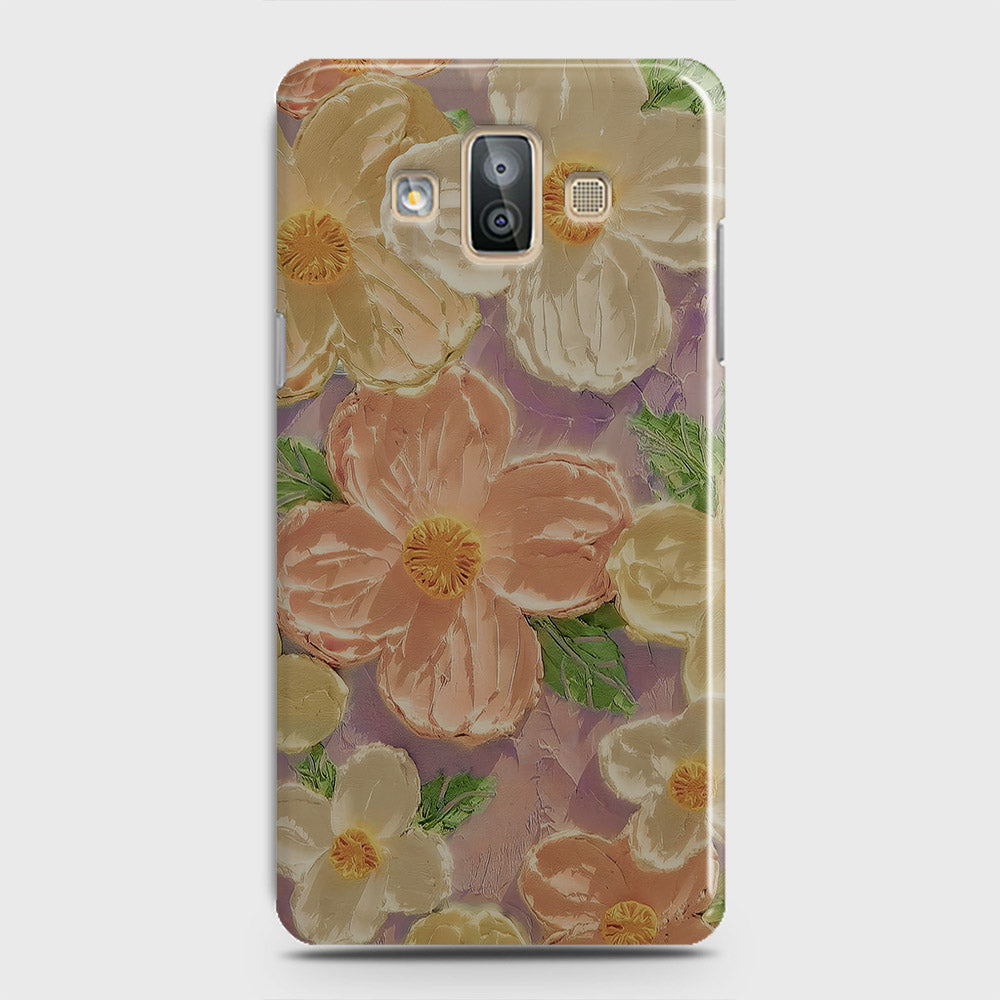 Samsung Galaxy J7 Duo Cover - Floral Series - Design 11 - White & Green - Matte Finish - Snap On Hard Case with LifeTime Colors Guarantee