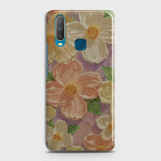 Vivo Y17 Cover - Floral Series - Design 11 - White & Green - Matte Finish - Snap On Hard Case with LifeTime Colors Guarantee