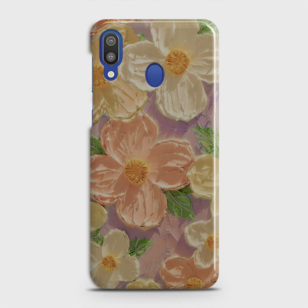 Samsung Galaxy M20 Cover - Floral Series - Design 11 - White & Green - Matte Finish - Snap On Hard Case with LifeTime Colors Guarantee