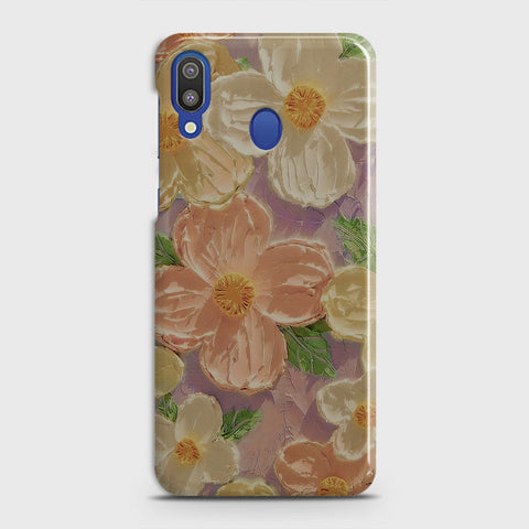 Samsung Galaxy M20 Cover - Floral Series - Design 11 - White & Green - Matte Finish - Snap On Hard Case with LifeTime Colors Guarantee