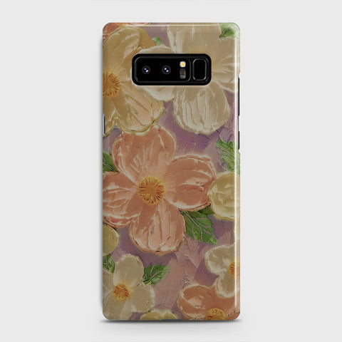 Samsung Galaxy Note 8 Cover - Floral Series - Design 11 - White & Green - Matte Finish - Snap On Hard Case with LifeTime Colors Guarantee