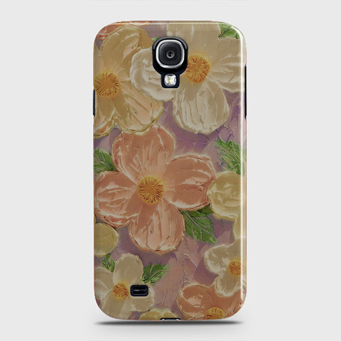 Samsung Galaxy S4 Cover - Floral Series - Design 11 - White & Green - Matte Finish - Snap On Hard Case with LifeTime Colors Guarantee