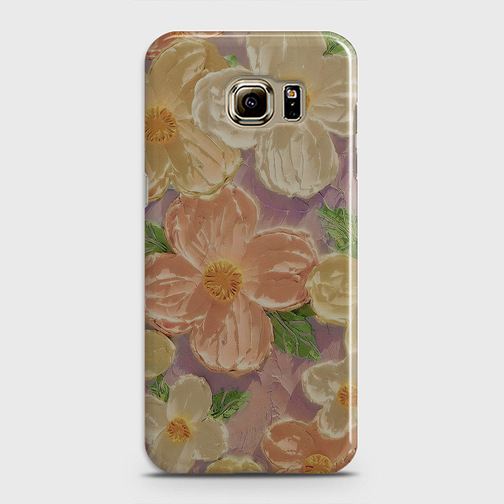 Samsung Galaxy S6 Cover - Floral Series - Design 11 - White & Green - Matte Finish - Snap On Hard Case with LifeTime Colors Guarantee