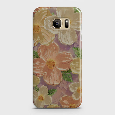 Samsung Galaxy S7 Cover - Floral Series - Design 11 - White & Green - Matte Finish - Snap On Hard Case with LifeTime Colors Guarantee