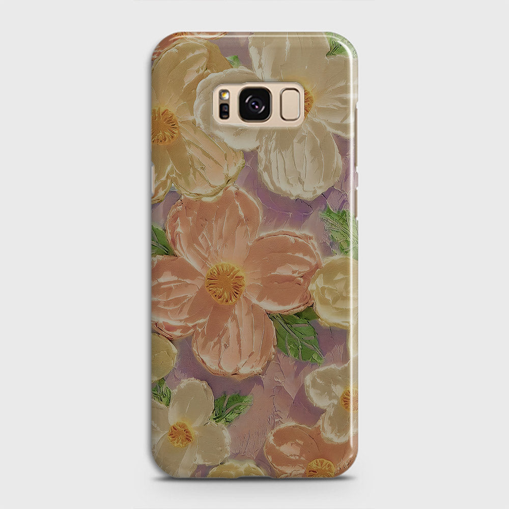 Samsung Galaxy S8 Cover - Floral Series - Design 11 - White & Green - Matte Finish - Snap On Hard Case with LifeTime Colors Guarantee