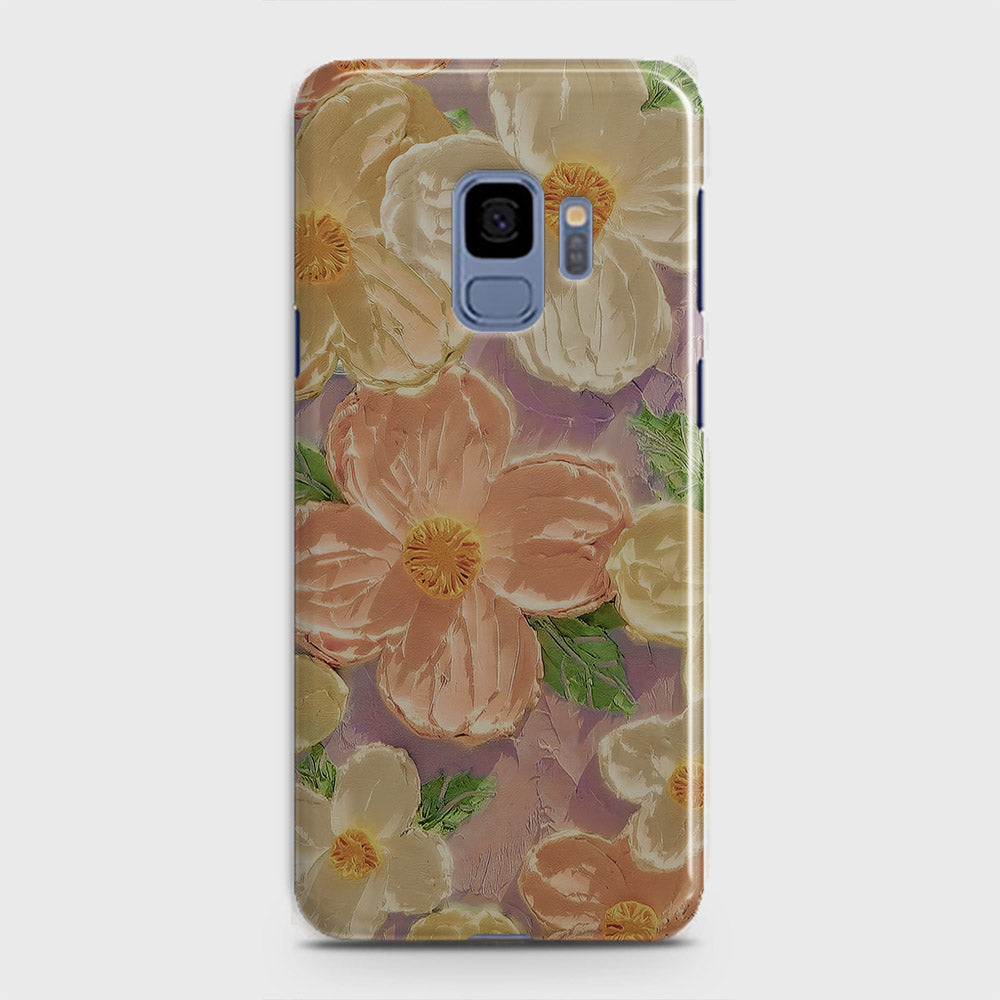 Samsung Galaxy S9 Cover - Floral Series - Design 11 - White & Green - Matte Finish - Snap On Hard Case with LifeTime Colors Guarantee