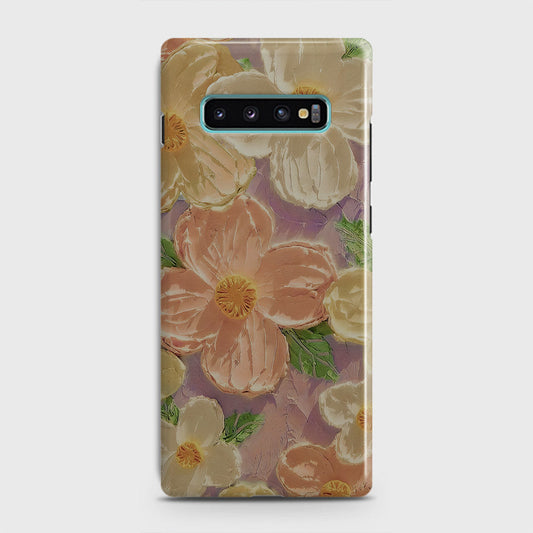 Samsung Galaxy S10 Plus Cover - Floral Series - Design 11 - White & Green - Matte Finish - Snap On Hard Case with LifeTime Colors Guarantee