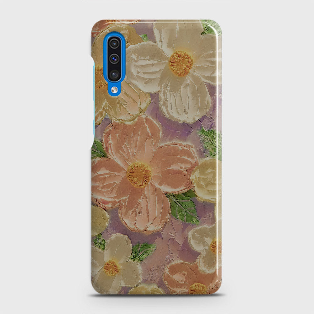 Samsung Galaxy A50 Cover - Floral Series - Design 11 - White & Green - Matte Finish - Snap On Hard Case with LifeTime Colors Guarantee