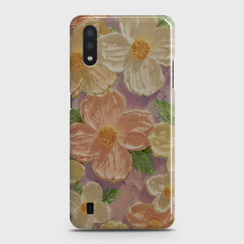 Samsung Galaxy A01 Cover - Floral Series - Design 11 - White & Green - Matte Finish - Snap On Hard Case with LifeTime Colors Guarantee