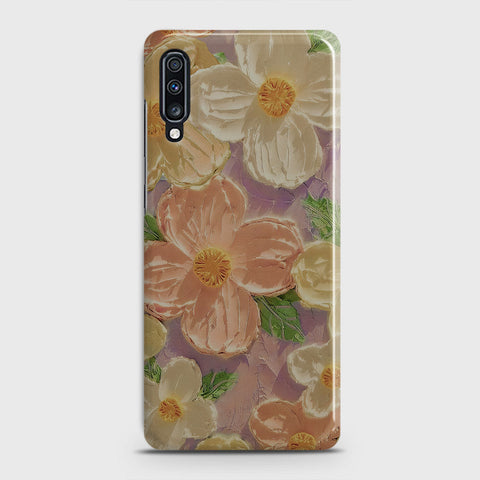 Samsung Galaxy A70 Cover - Floral Series - Design 11 - White & Green - Matte Finish - Snap On Hard Case with LifeTime Colors Guarantee