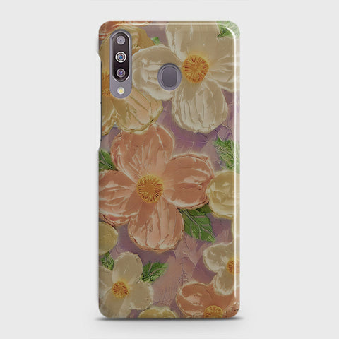 Samsung Galaxy M30 Cover - Floral Series - Design 11 - White & Green - Matte Finish - Snap On Hard Case with LifeTime Colors Guarantee