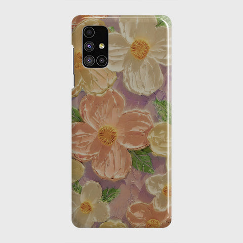 Samsung Galaxy M51 Cover - Floral Series - Design 11 - White & Green - Matte Finish - Snap On Hard Case with LifeTime Colors Guarantee