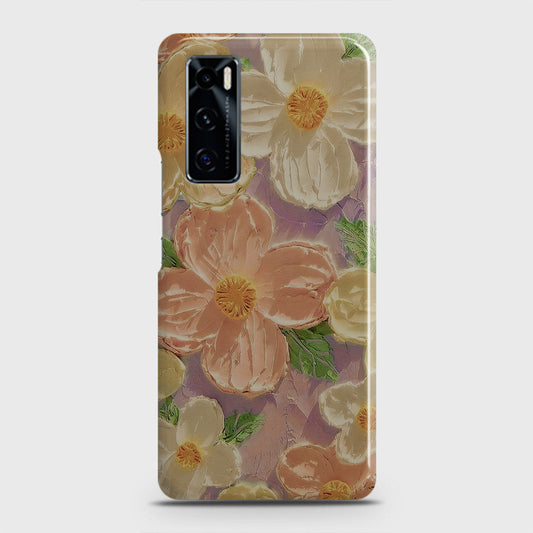 Vivo V20 SE Cover - Floral Series - Design 11 - White & Green - Matte Finish - Snap On Hard Case with LifeTime Colors Guarantee