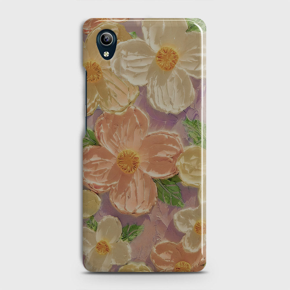 Vivo Y91i Cover - Floral Series - Design 11 - White & Green - Matte Finish - Snap On Hard Case with LifeTime Colors Guarantee