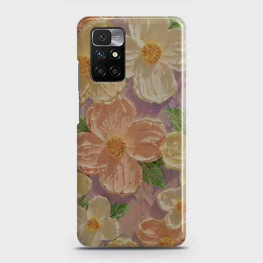 Xiaomi Redmi 10 Cover - Floral Series - Design 11 - White & Green - Matte Finish - Snap On Hard Case with LifeTime Colors Guarantee