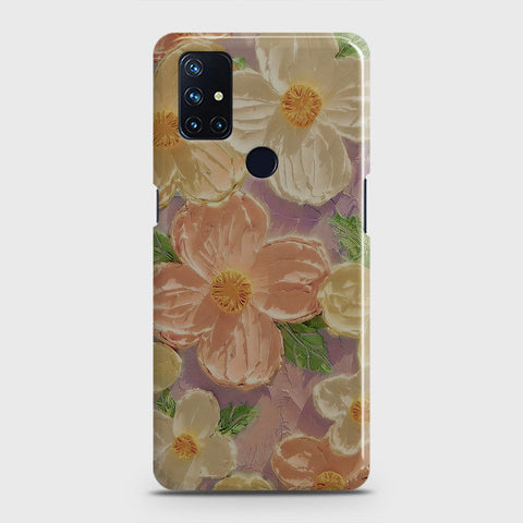 OnePlus Nord N10 5G Cover - Floral Series - Design 11 - White & Green - Matte Finish - Snap On Hard Case with LifeTime Colors Guarantee