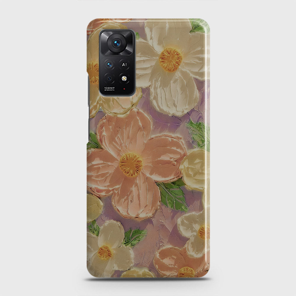 Xiaomi Redmi Note 11 Cover - Floral Series - Design 11 - White & Green - Matte Finish - Snap On Hard Case with LifeTime Colors Guarantee