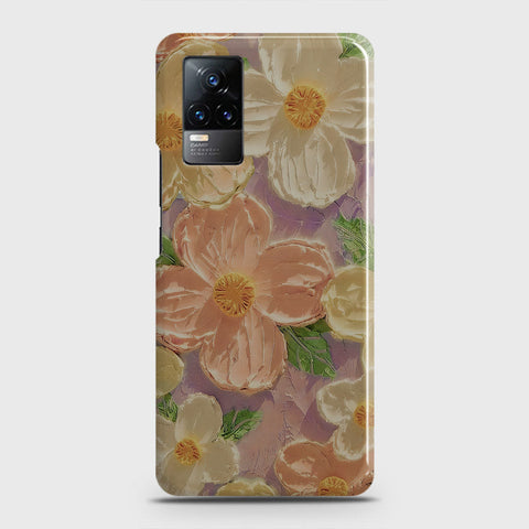 Vivo V21e  Cover - Floral Series - Design 11 - White & Green - Matte Finish - Snap On Hard Case with LifeTime Colors Guarantee