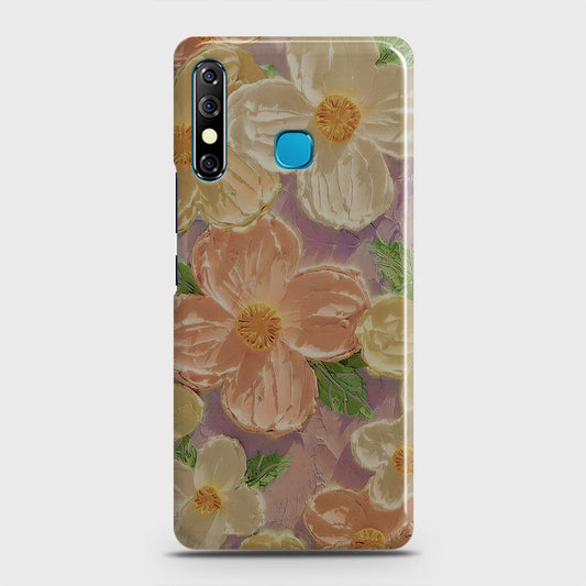 Infinix Hot 8 Cover - Floral Series - Design 11 - White & Green - Matte Finish - Snap On Hard Case with LifeTime Colors Guarantee