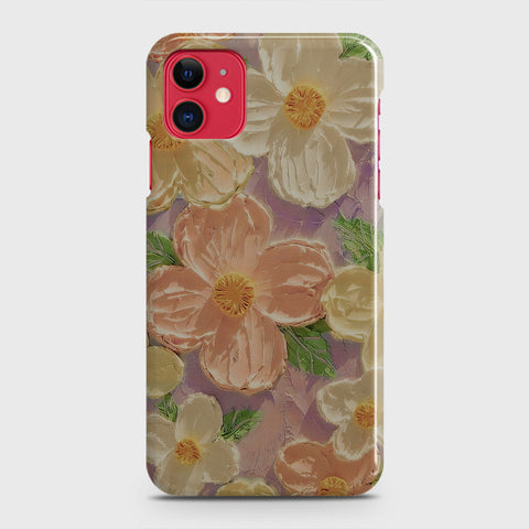 iPhone 11 Cover - Floral Series - Design 11 - White & Green - Matte Finish - Snap On Hard Case with LifeTime Colors Guarantee