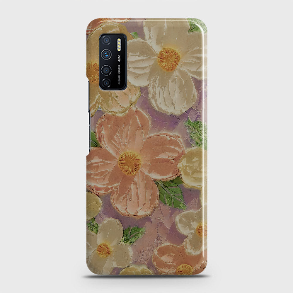 Infinix Note 7 Lite Cover - Floral Series - Design 11 - White & Green - Matte Finish - Snap On Hard Case with LifeTime Colors Guarantee