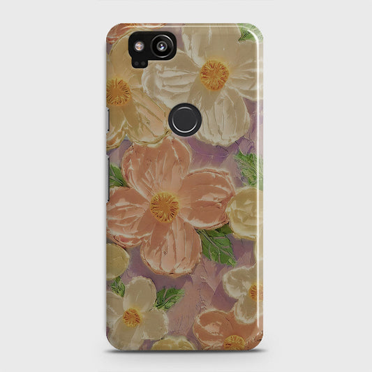 Google Pixel 2 Cover - Floral Series - Design 11 - White & Green - Matte Finish - Snap On Hard Case with LifeTime Colors Guarantee