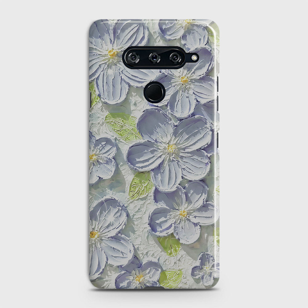 LG V40 ThinQ Cover - Floral Series  - Design 12 - Purple & Green - Matte Finish - Snap On Hard Case with LifeTime Colors Guarantee