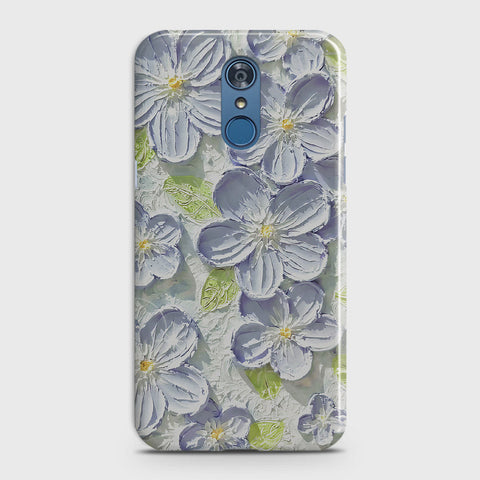 LG Q7 Cover - Floral Series  - Design 12 - Purple & Green - Matte Finish - Snap On Hard Case with LifeTime Colors Guarantee