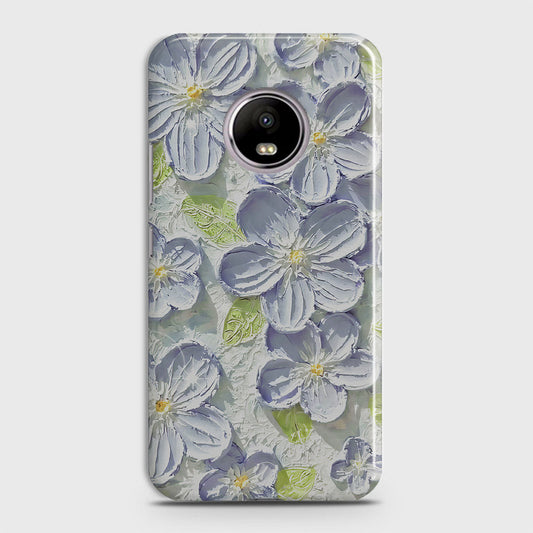 Motorola E4 Cover - Floral Series - Design 12 - Purple & Green - Matte Finish - Snap On Hard Case with LifeTime Colors Guarantee