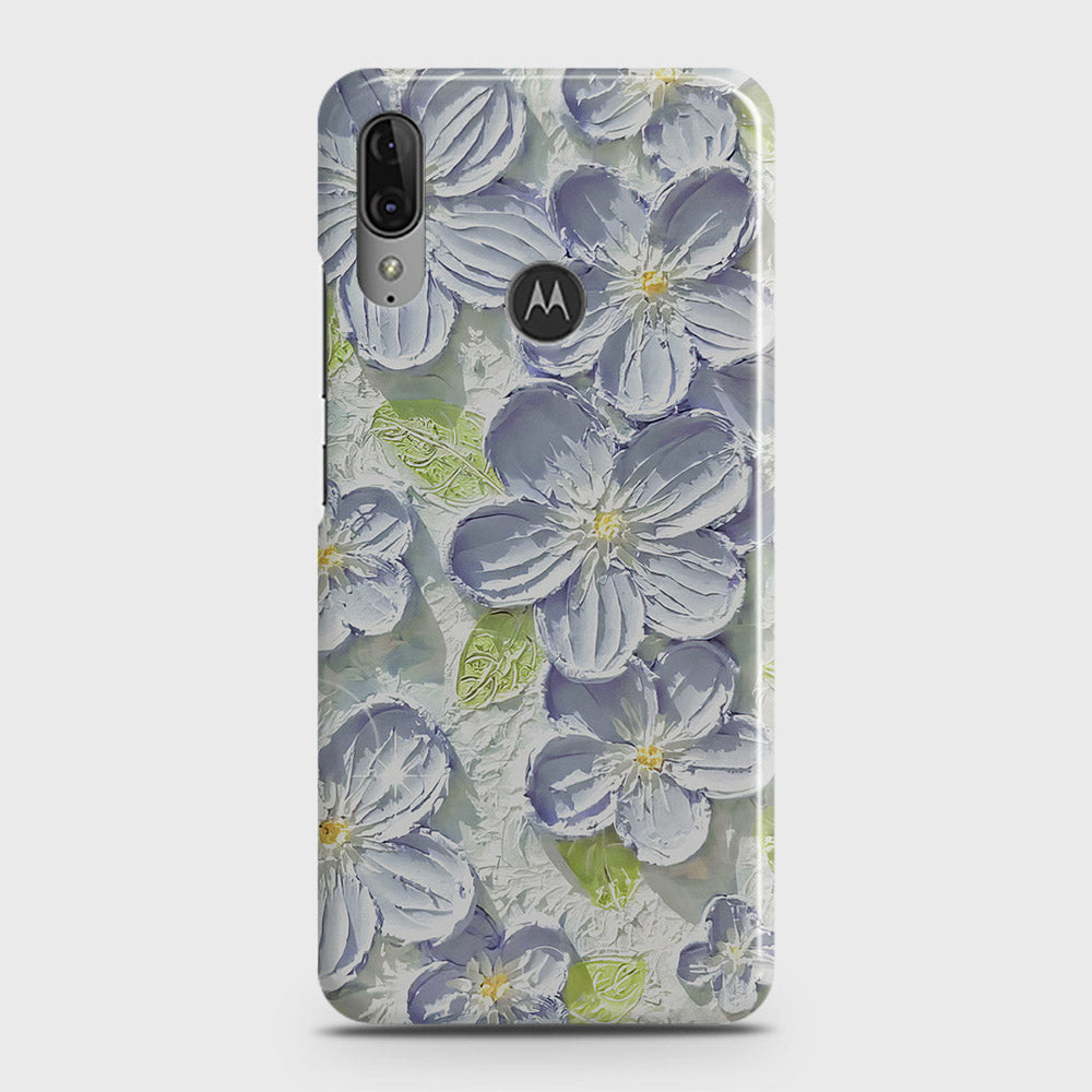 Motorola Moto E6 Plus Cover - Floral Series - Design 12 - Purple & Green - Matte Finish - Snap On Hard Case with LifeTime Colors Guarantee